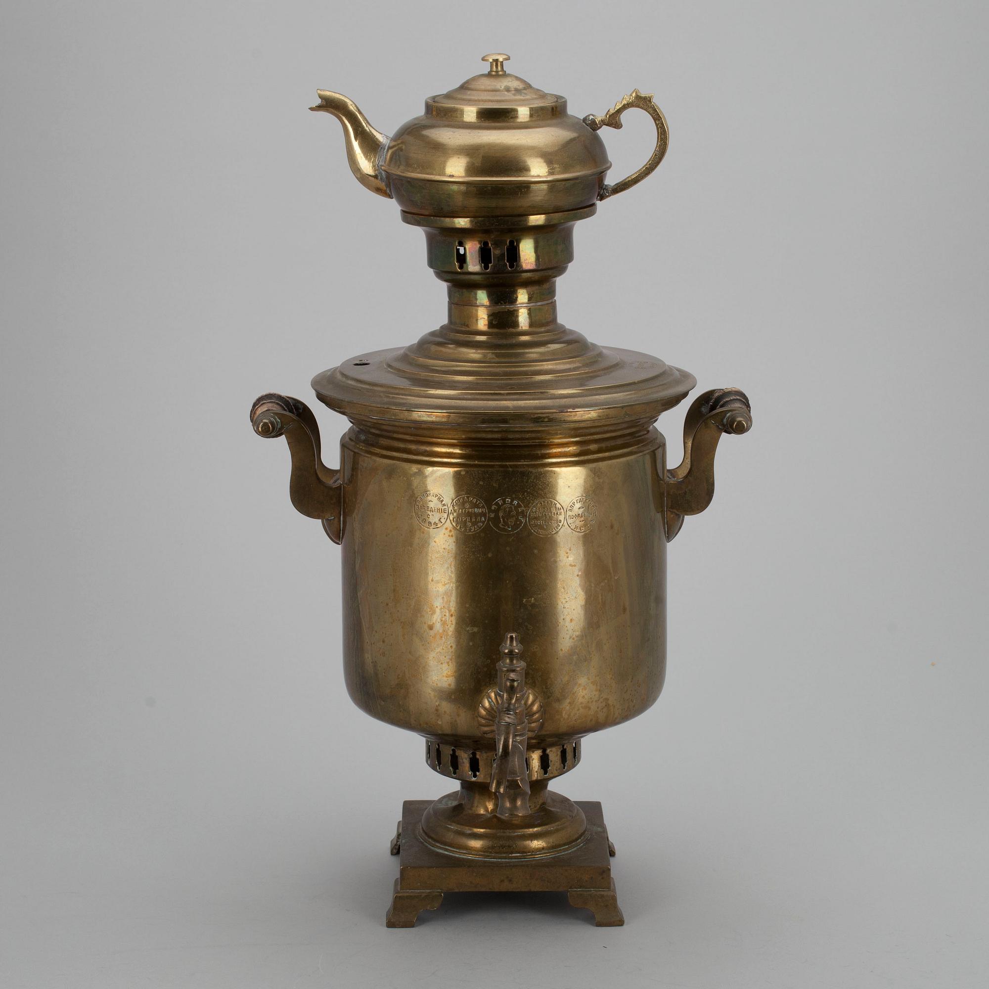 SAMOVAR, mässing, Tula, Ryssland sent 1800-tal.
