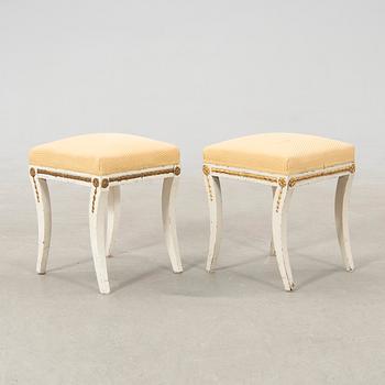 Stools, a pair of Gustavian style, early 19th century.