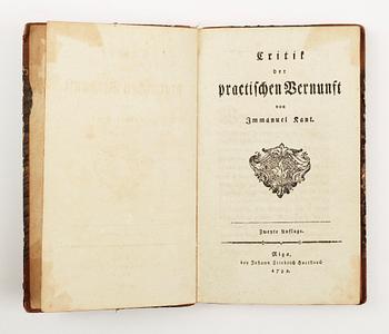 BOK, "Kritik der practischen vernunft" av Immanuel Kant, Riga 1792.