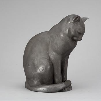 An Anders Jönsson cast iron sculpture of a cat, Svenskt Tenn.