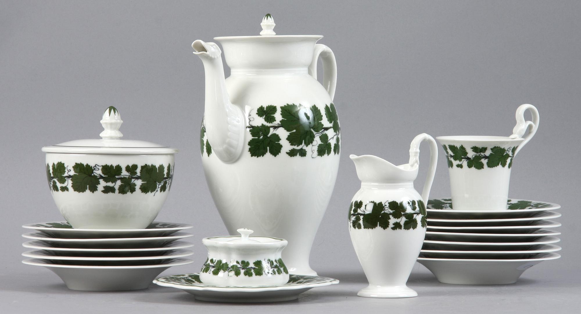 KAFFESERVIS, 27 delar, porslin, Meissen.