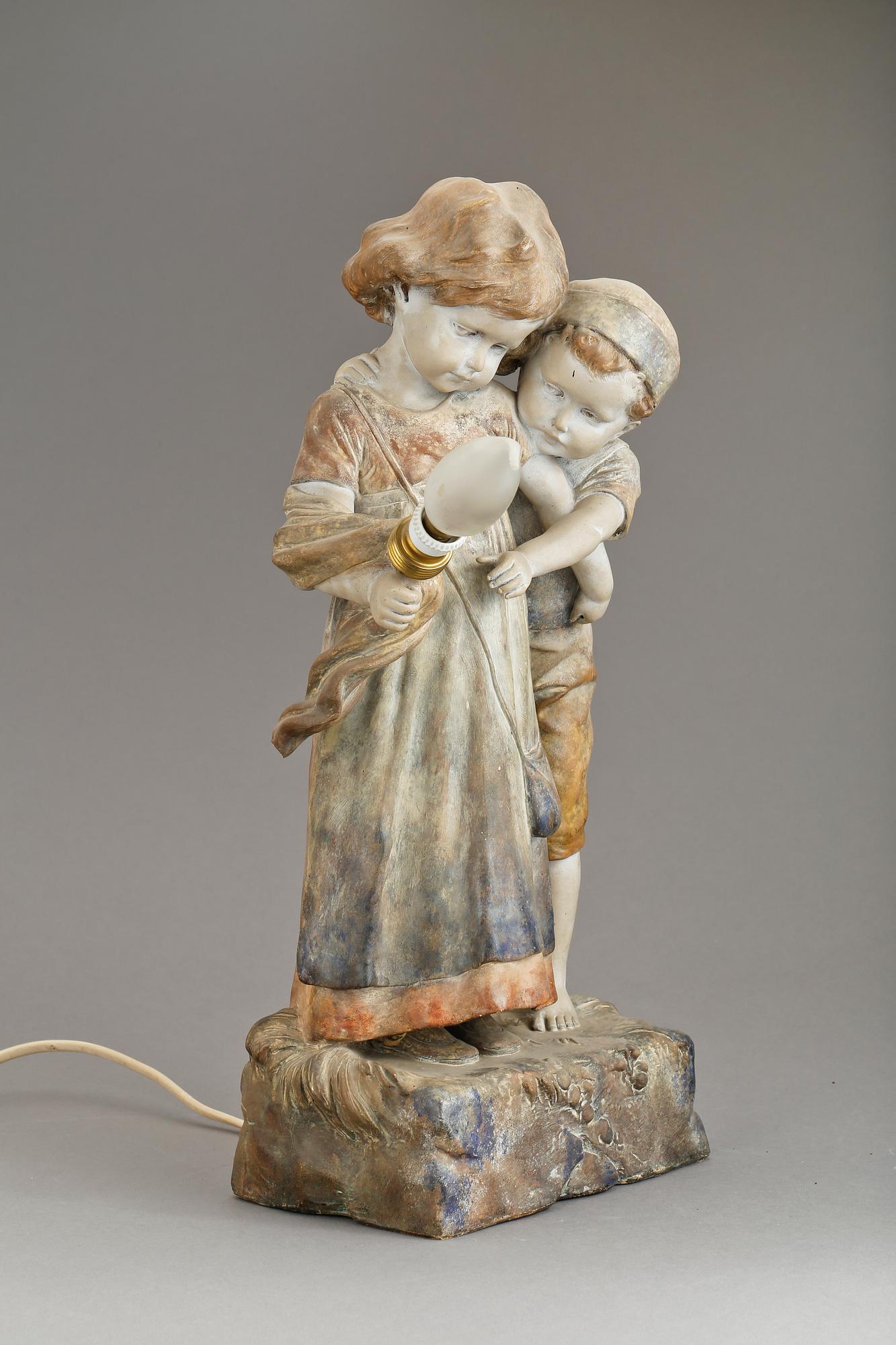 BORDSLAMPA, lergods, Tyskland, 1900-talets andra hälft.