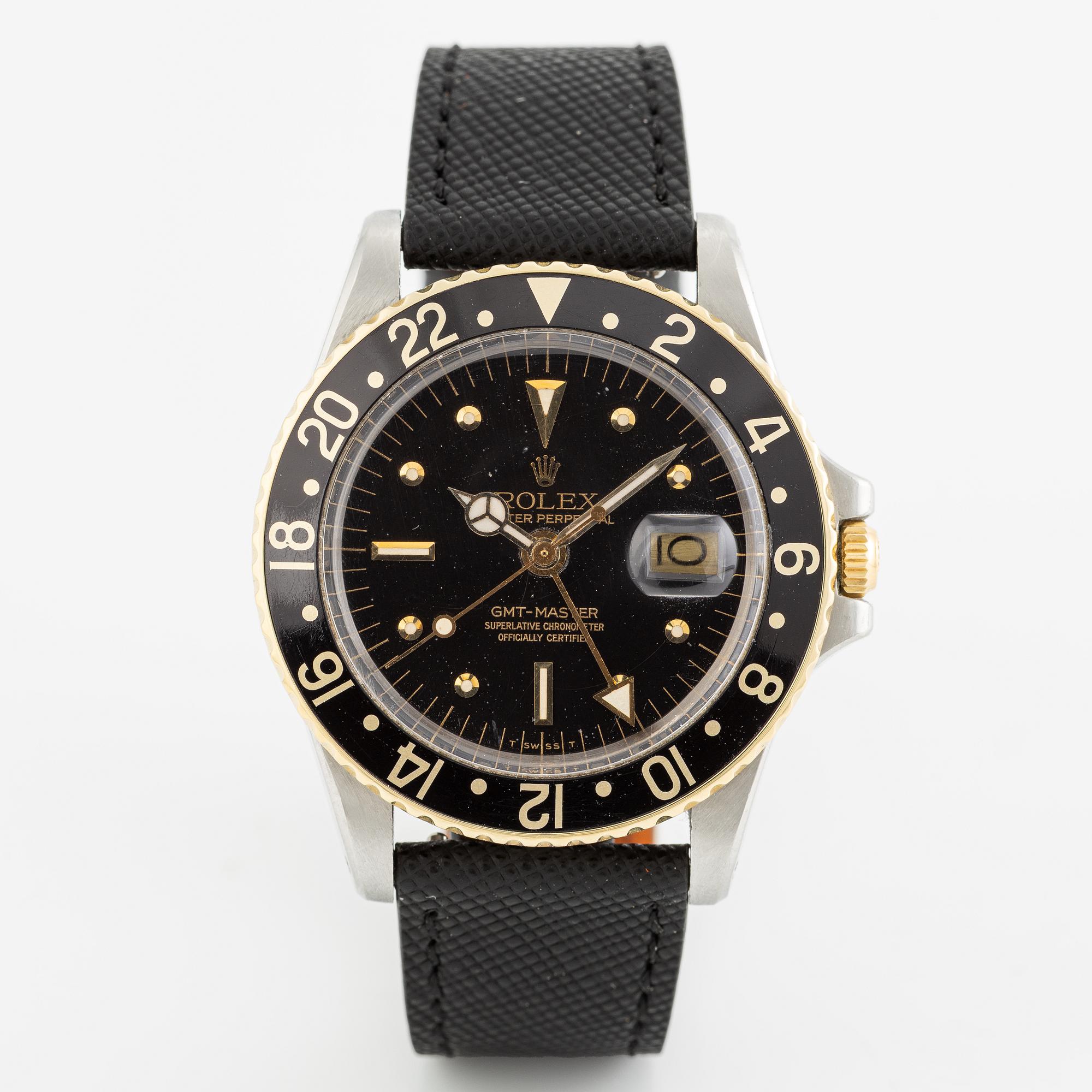 Rolex, Oyster Perpetual, GMT-Master, Chronometer, "Nipple dial", wristwatch, 40 mm.