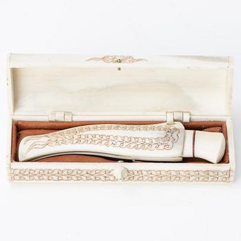 Bertil Fällman jewellery knife in box, signed, 1990s.