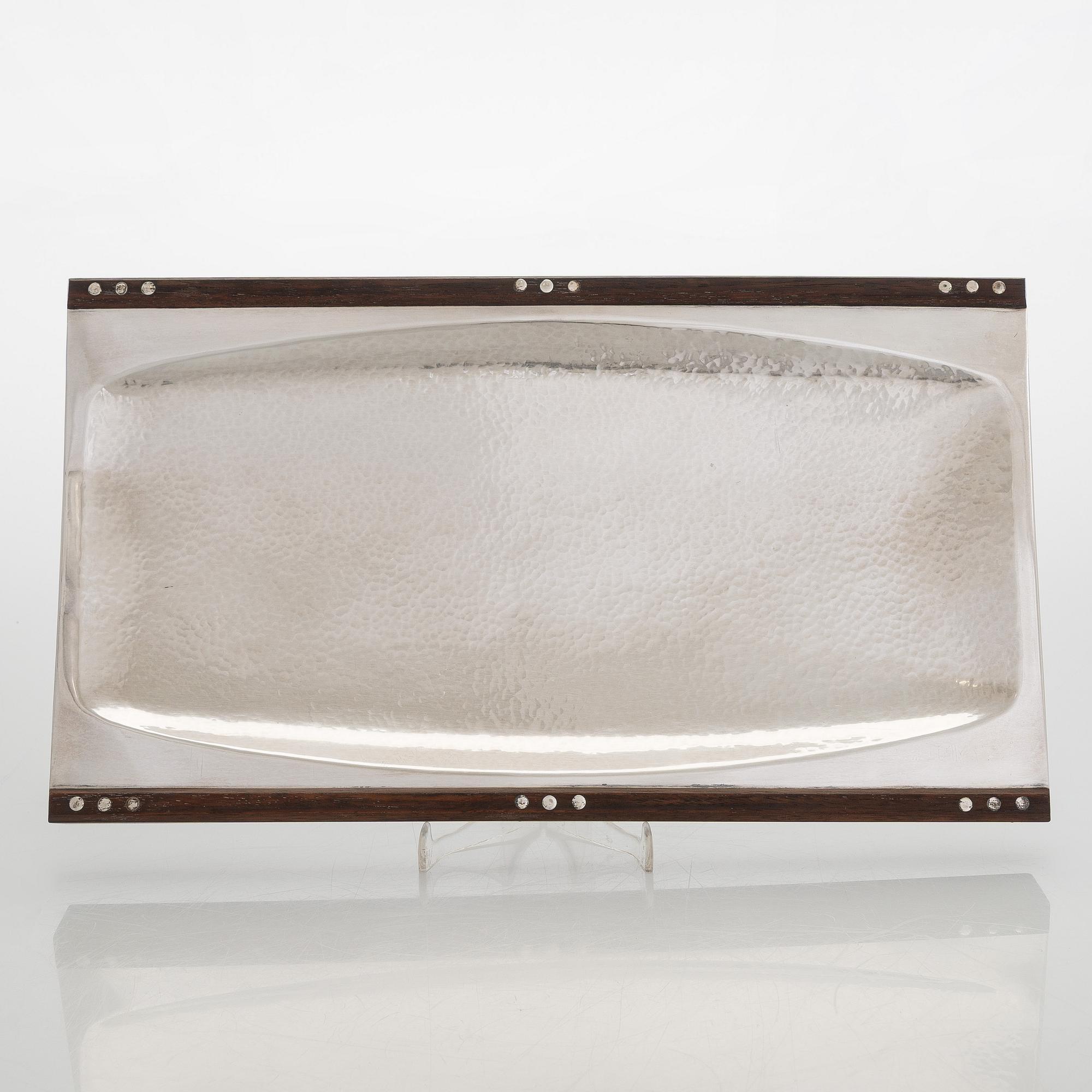 Tapio Wirkkala, leipäkori, hopea ja palisanteri, TW 185, Kultakeskus, Hämeenlinna 1964.