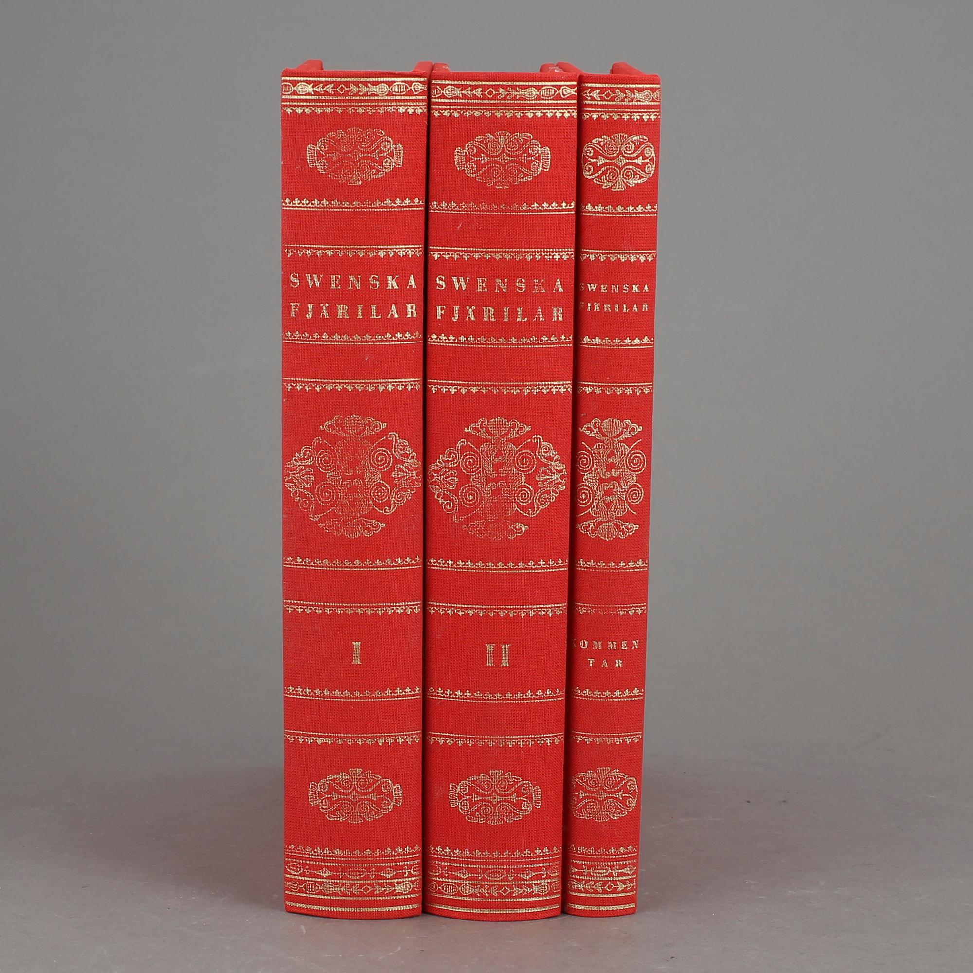 BOKBAND, Wilhelm von Wright, Swenska fjärilar, band 1-3. Rene Coeckelberghs Editioner, 1989.
