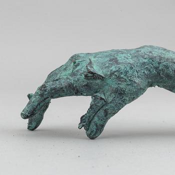 Fredrik Wretman, sculpture, green patinated bronze, unique, signed and dated -14.