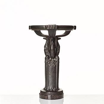 Emy Wahlström, an Art Nouveau bronze table lamp, Herman Bergman, Stockholm, early 1900's.