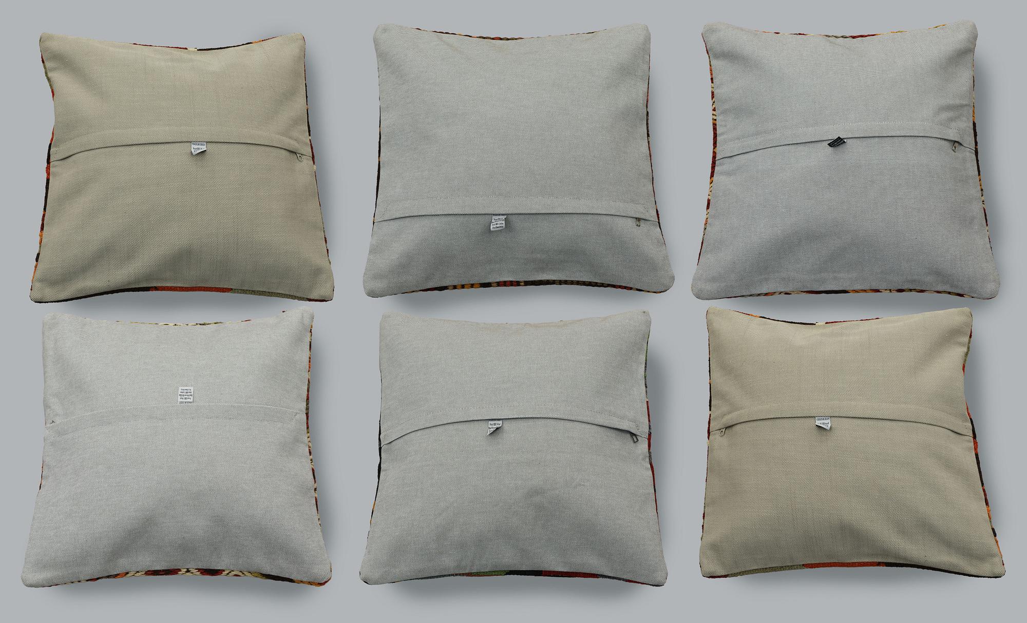 Kuddfodral, 6 st, Kelim, ca 45 x 45 cm.