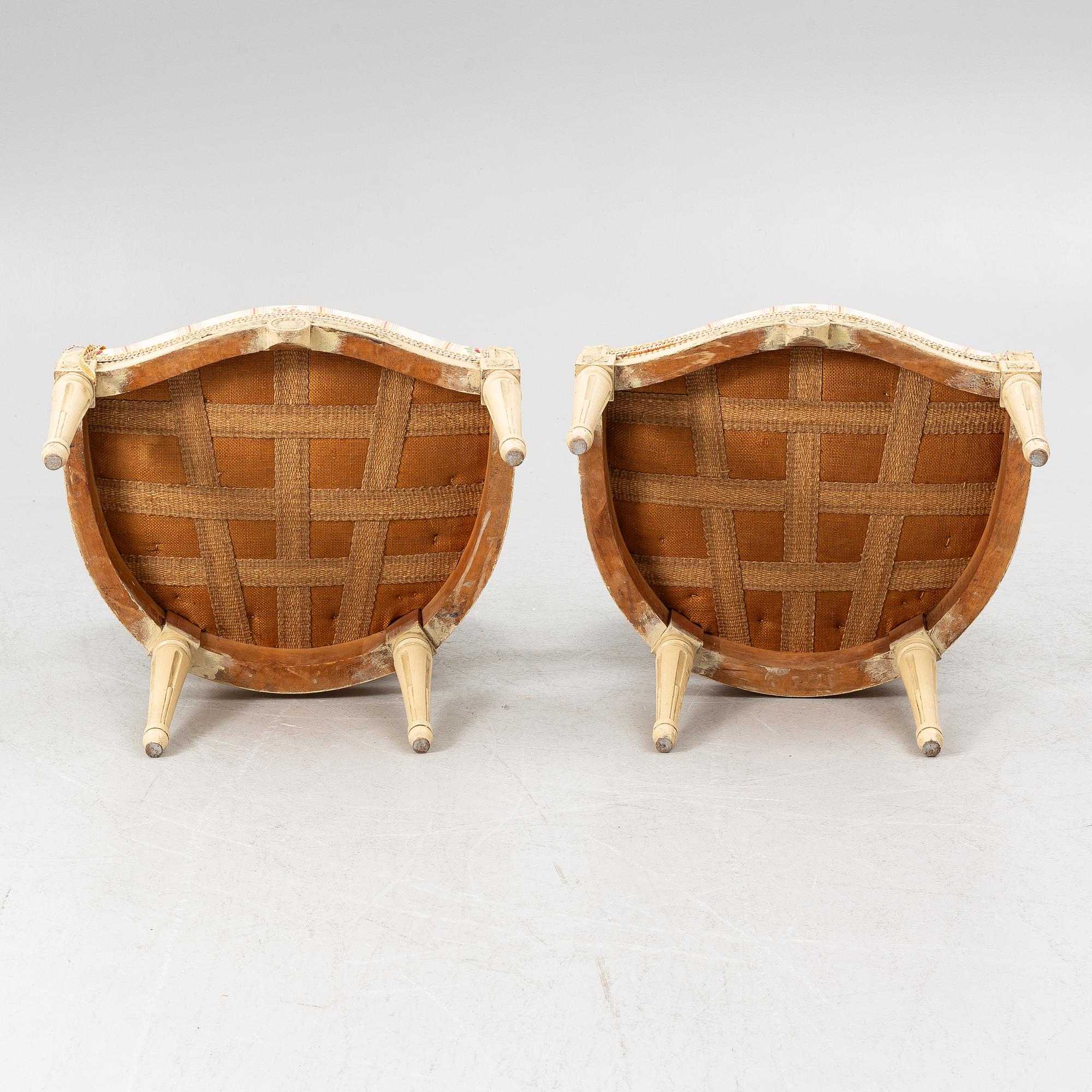 Soffgrupp, 3 delar, gustaviansk stil, 1900-talets första hälft.