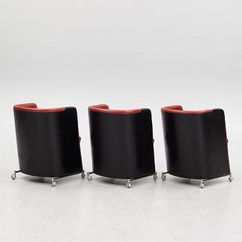 Börge Lindau & Bo Lindecrantz, a set of three armchairs and a table, including "Solo M", Lammhults, late 20th Century.
