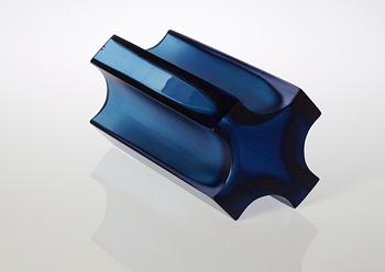 Tapio Wirkkala, A Tapio Wirkkala blue glass vase, Iittala, Finland 1966-69, model 3512.