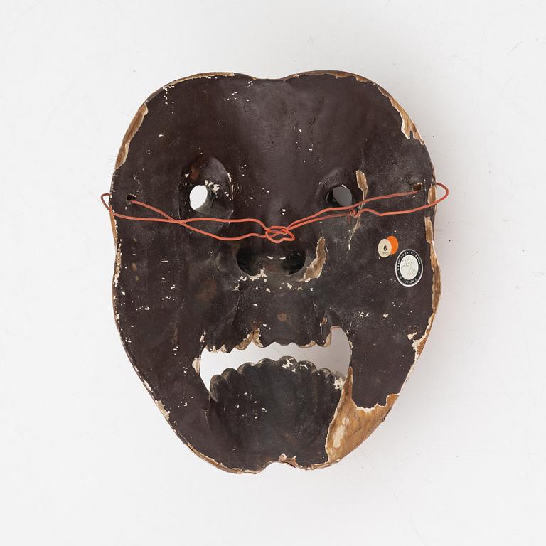 Noh-mask, bemålat trä, Japan, Edo (1603-1868).