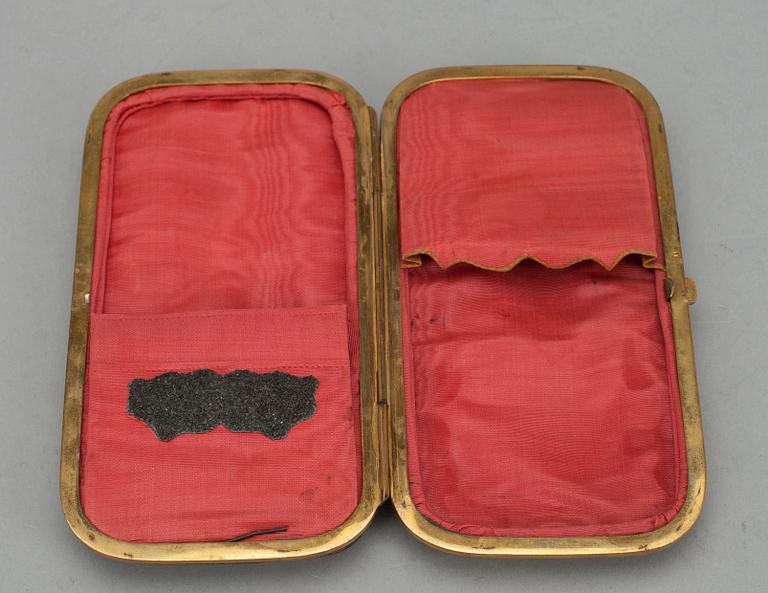 ETUI, sköldpadda samt gul metall, Frankrike 1800-tal.