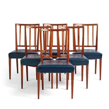 373. Josef Frank, a set of six chairs, model 815, for Svenskt Tenn, Sweden 1940's-50’s.