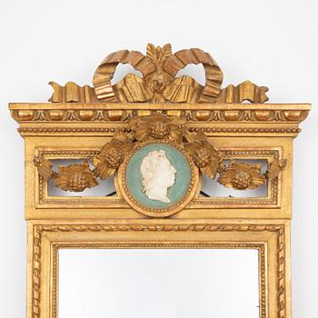 A late Gustavian giltwood mirror by J. Åkerblad (master in Stockholm 1756-99).