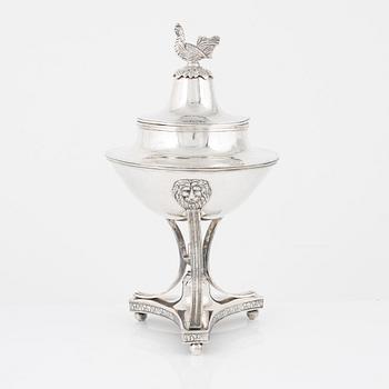 A Swedish Silver Empire Sugar Bowl, mark of Otto Magnus Krook, Nyköping 1815.