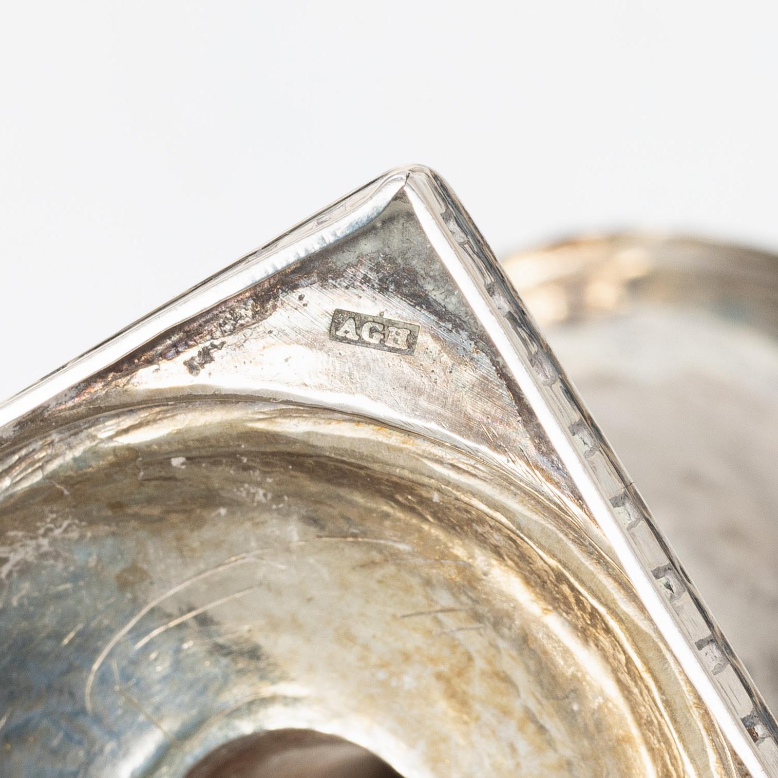 Three Swedish silver cups, 19th century.