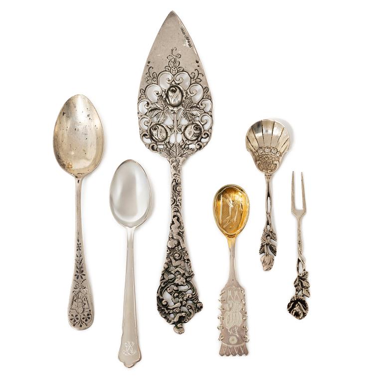 Bestick, 30 st, silver, mestadels Sverige, 1900-tal.