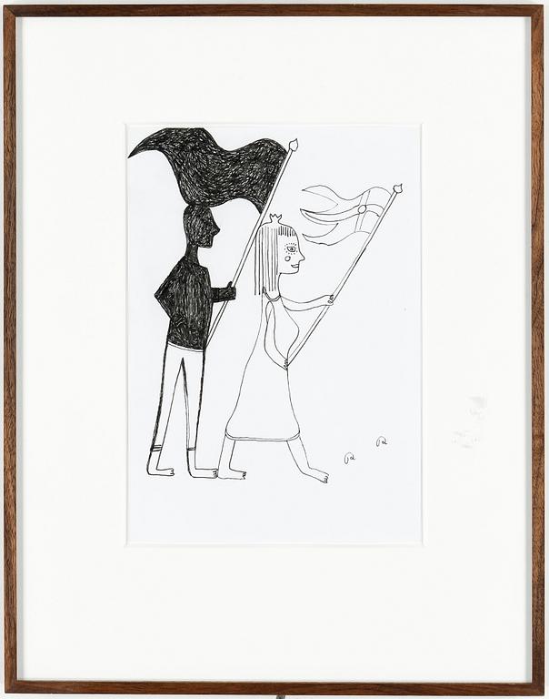 ROGER RISBERG, blyerts på papper. Signerad RR.