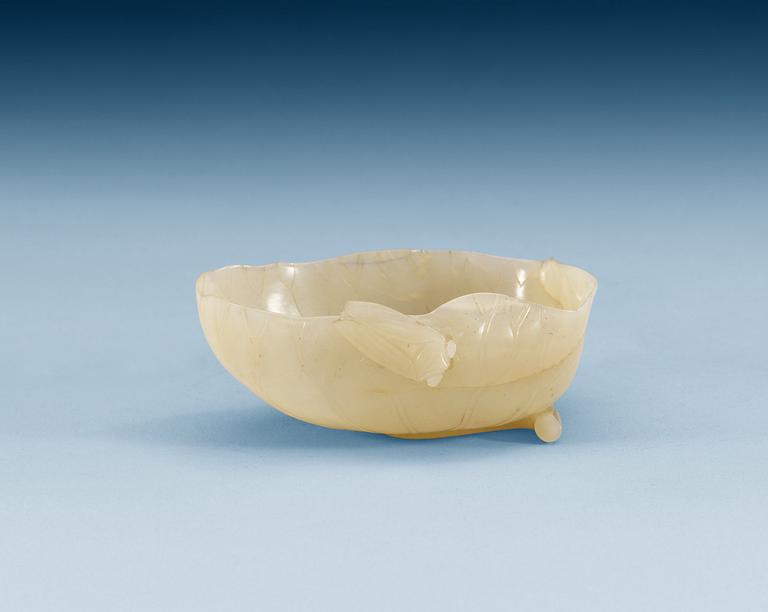 A pale celadon jade cup, Qing dynasty, 18th Century.