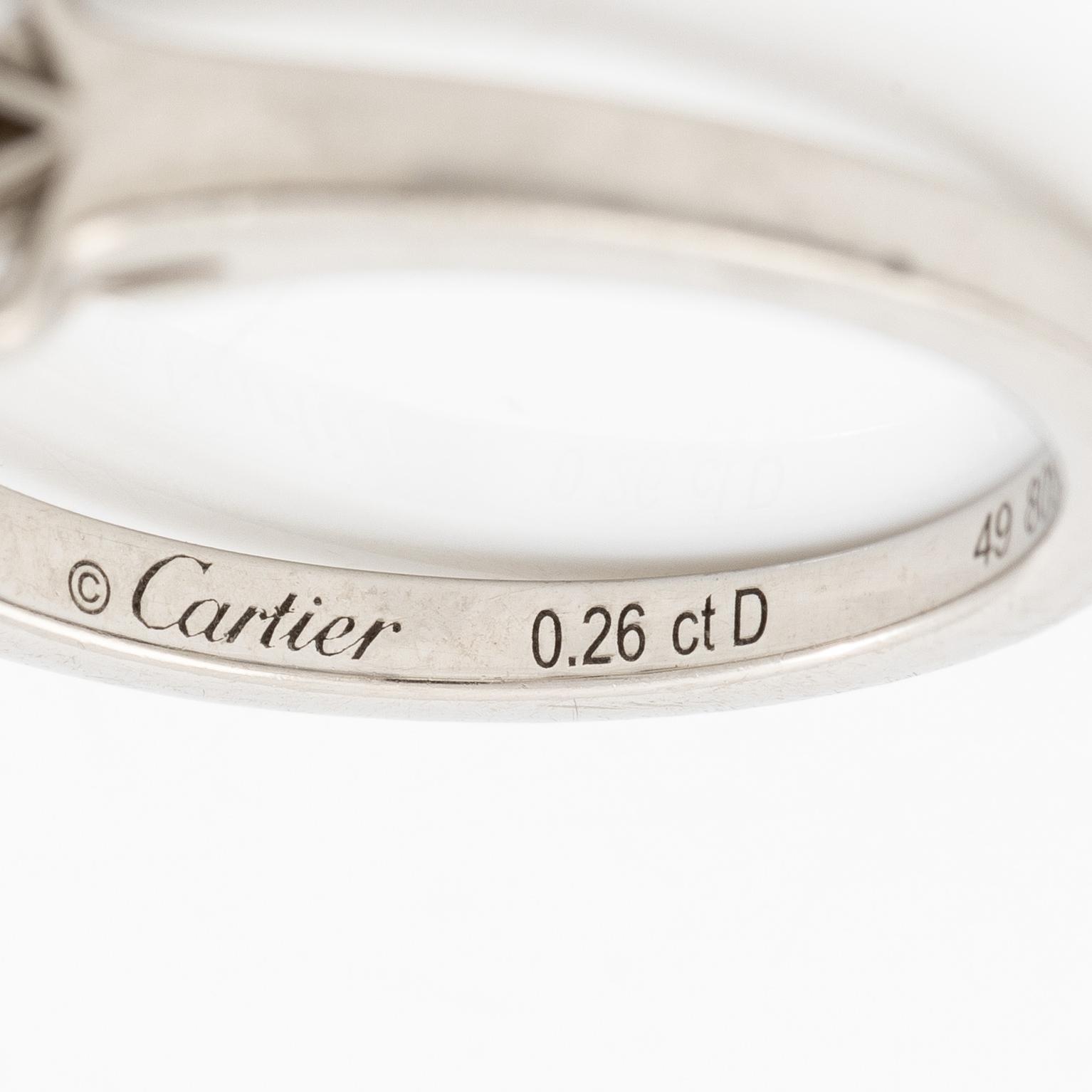 Cartier, ring platinum with round brilliant-cut diamonds.