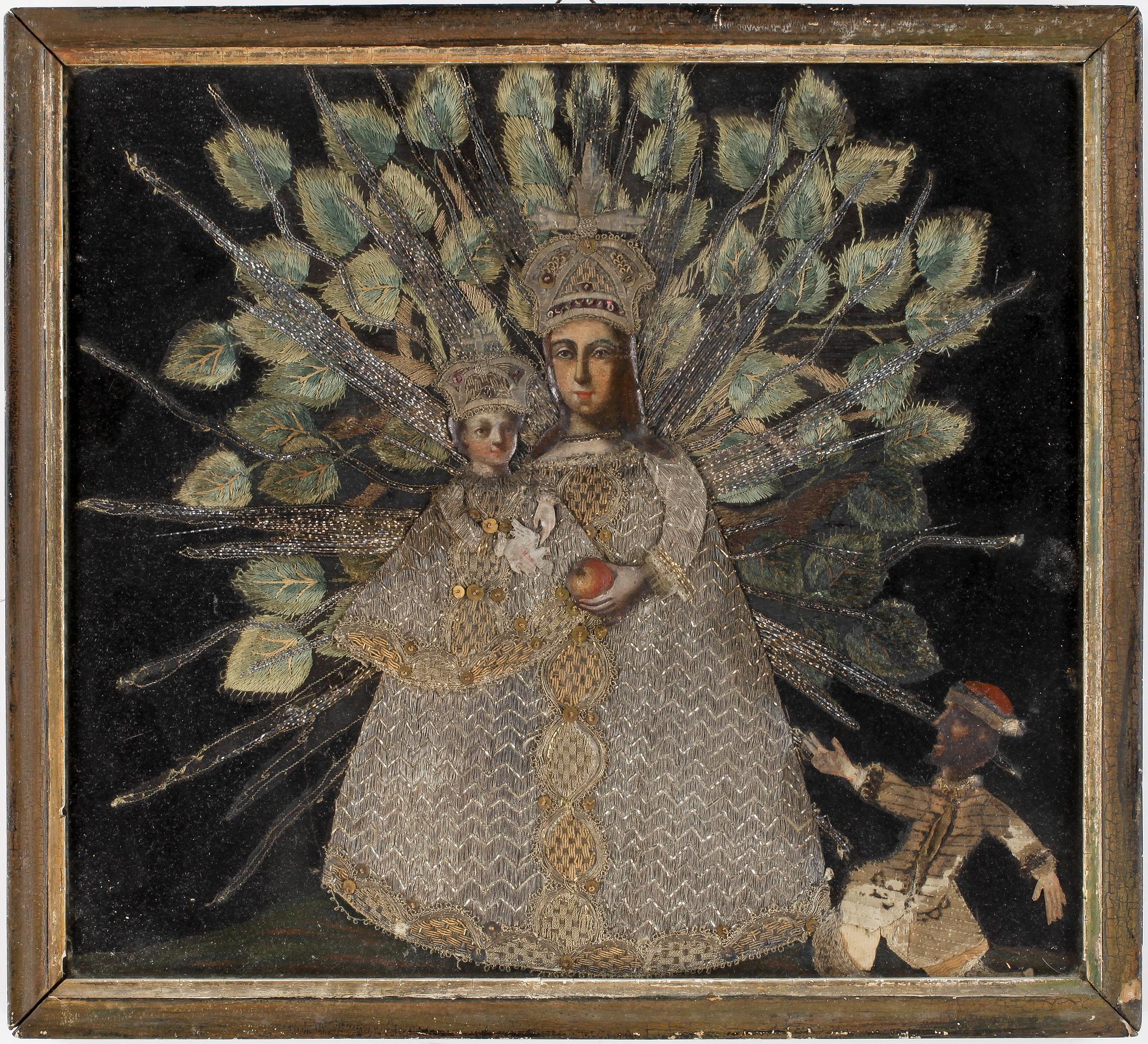 SILVERBRODERI samt blandteknik. 1800/1900-tal.
