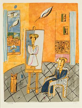 Madeleine Pyk, färglitografi, 1994, signerad 3524/5000.