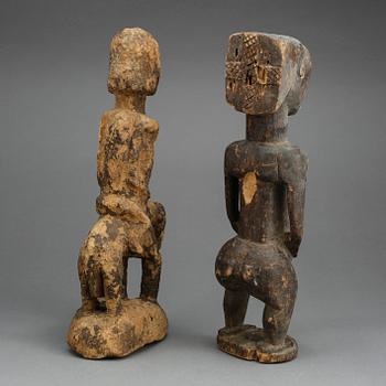 SKULPTURER, 2 st, Afrika, 1900-tal.