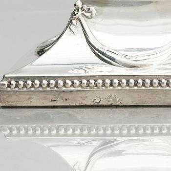 A pair of silver candlesticks, marks of John Parsons & Co, Sheffield, possibly 1784-85.