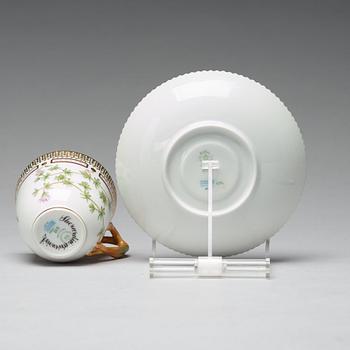 A set of four Royal Copenhagen 'Flora Danica' coffee cups with saucers, Denmark, 20th Century.