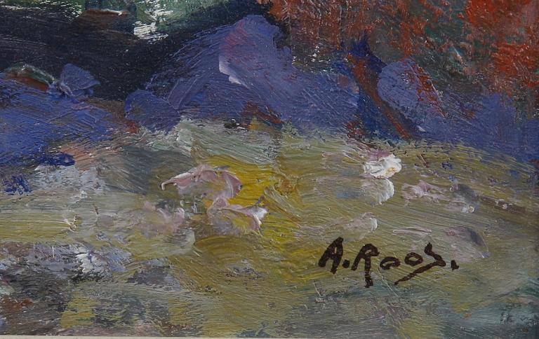 ROOS, ALEXANDER. Olja på pannå. Sign.