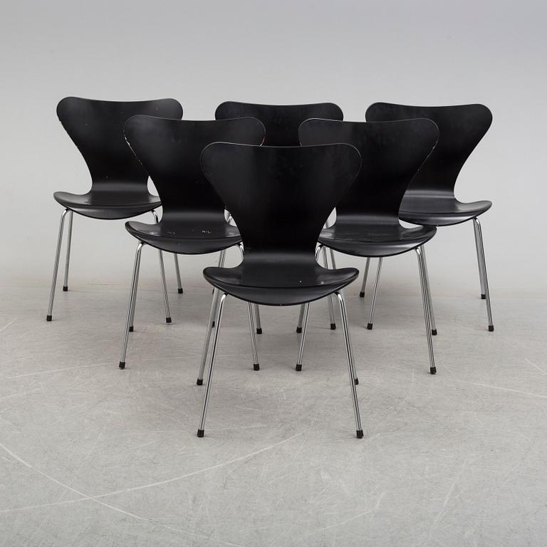 a set of six 'Sjuan' chairs by Arne Jacobsen, Fritz Hansen.