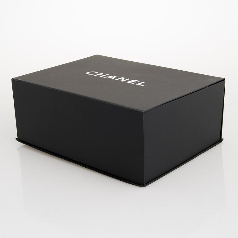 CHANEL, A Large Black Leather Shopping Bag.