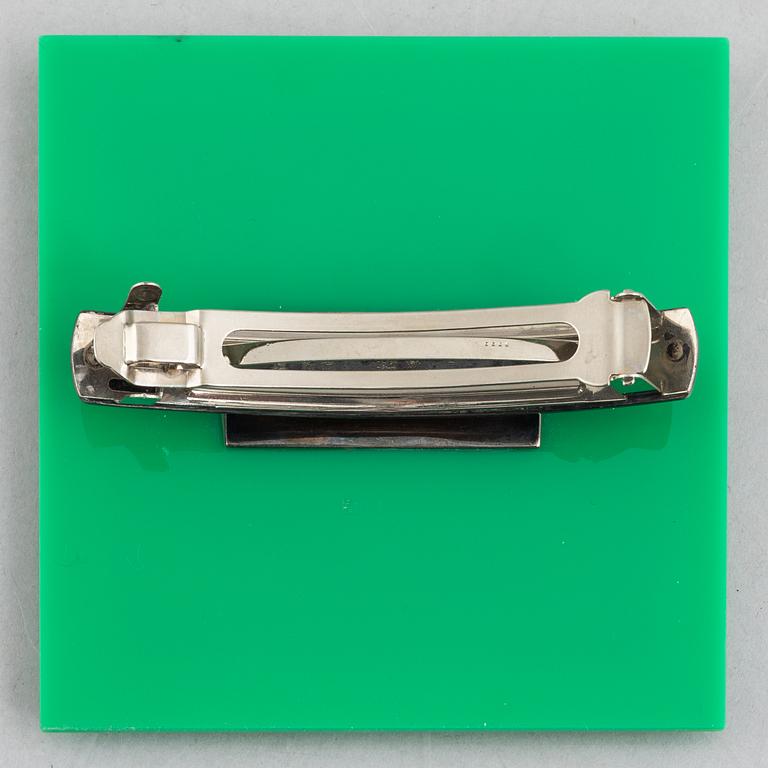 Sigurd Persson, a silver and acrylic hair clip, late 20th century.