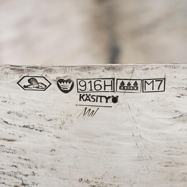 Tapio Wirkkala, skål, silver, Kultakeskus, Tavastehus 1965.