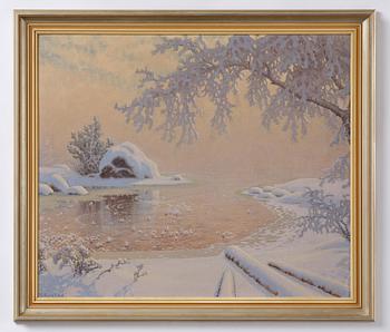 Gustaf Fjaestad, Hoarfrost at dawn.