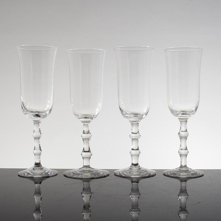 SIMON GATE, champagneglas, 12 st , "Salut", Orrefors Sandvik, 1900-tal.