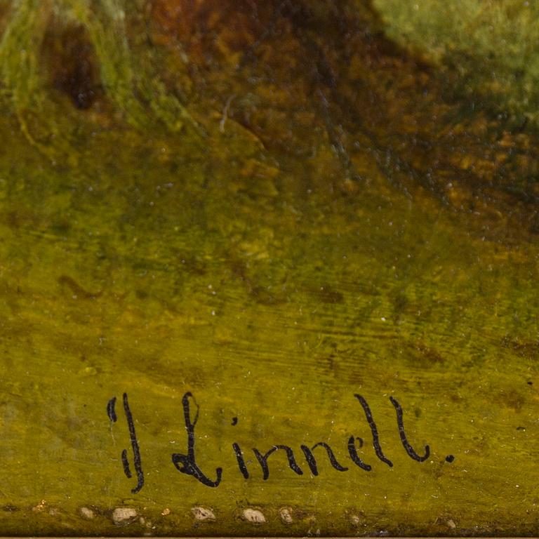 ENGELSK SKOLA, olja på pannå, signerad j Linnell.