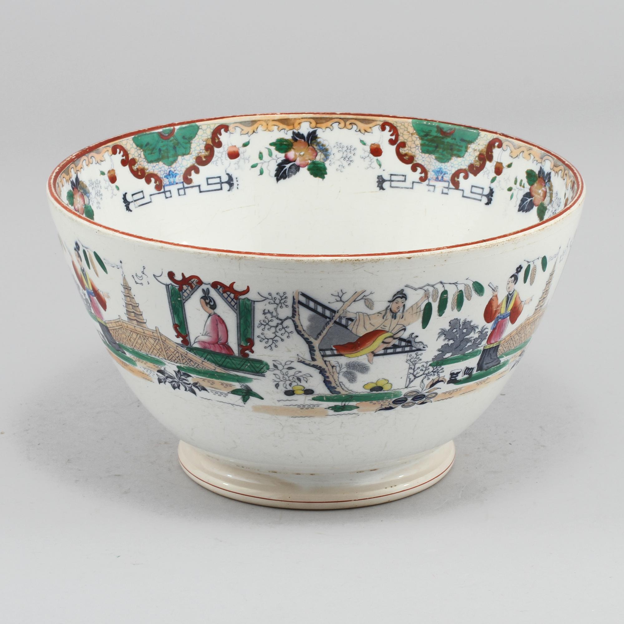 BÅLSKÅL, porslin, sent 1800-tal.