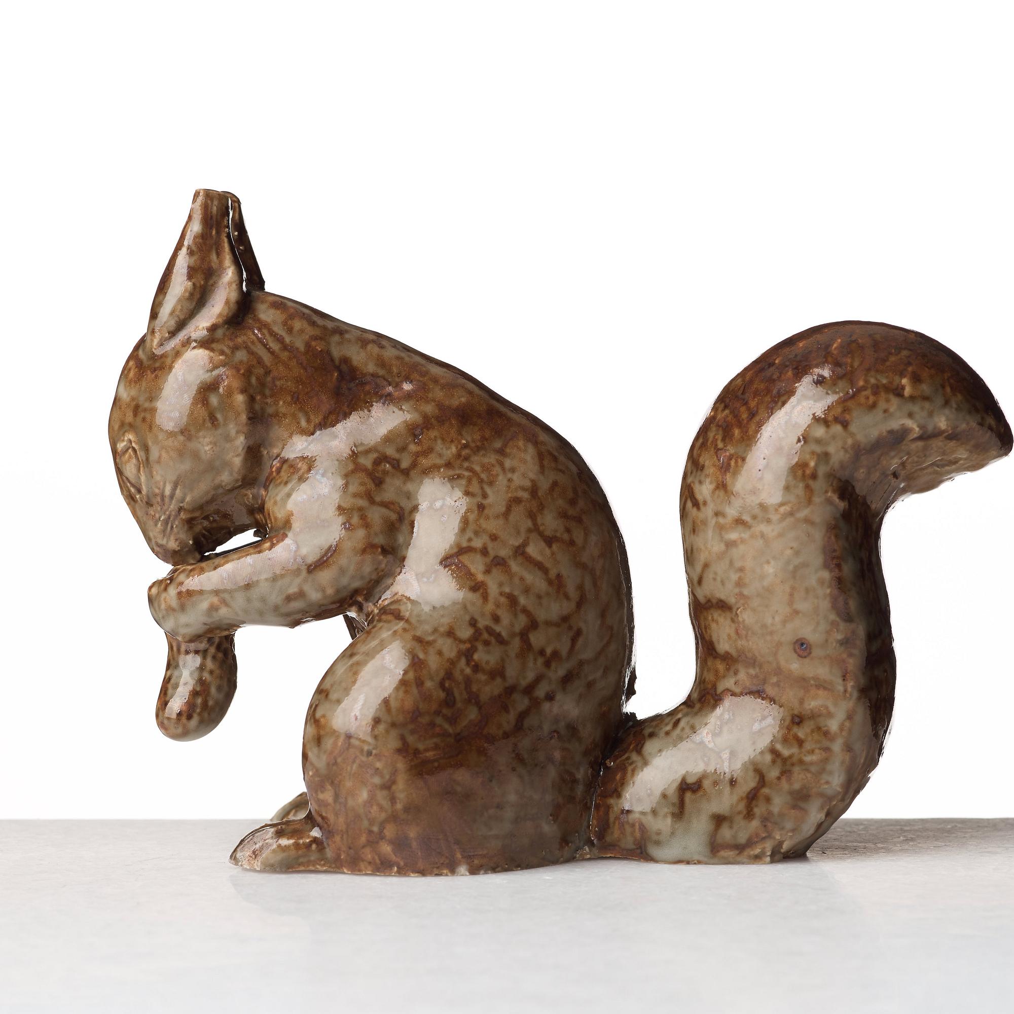 Michael Schilkin, a stoneware sculpture of a squirrel, Arabia, Finland.