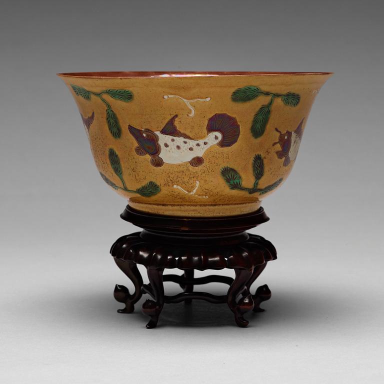 A bisquit brinial bowl, Qing dynasty, Kangxi (1662-1722).