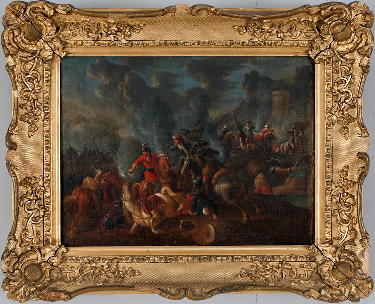 OKÄND KONSTNÄR, 2 st, olja på duk, 1700/1800-tal.