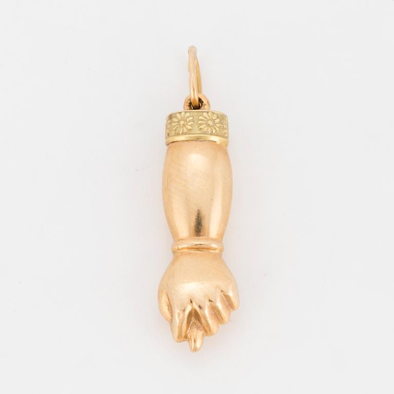 HÄNGE, 18K gult och rödguld, "hand".