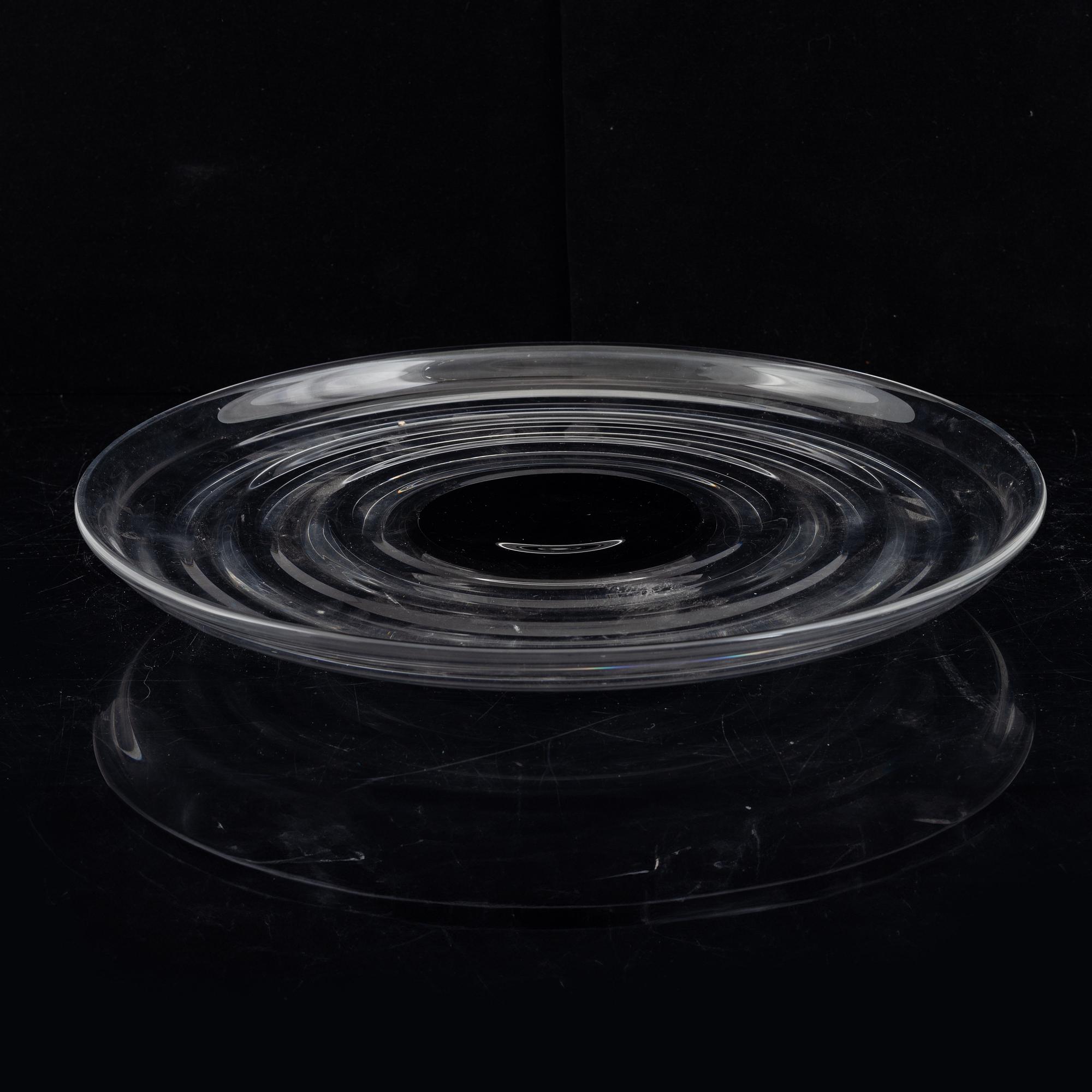 Simon Gate, a glass dish model "GU 113", Orrefors, 1930's.