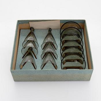 Kaj Franck, a set of six early 1950s schnapps glasses for Nuutajärvi.
