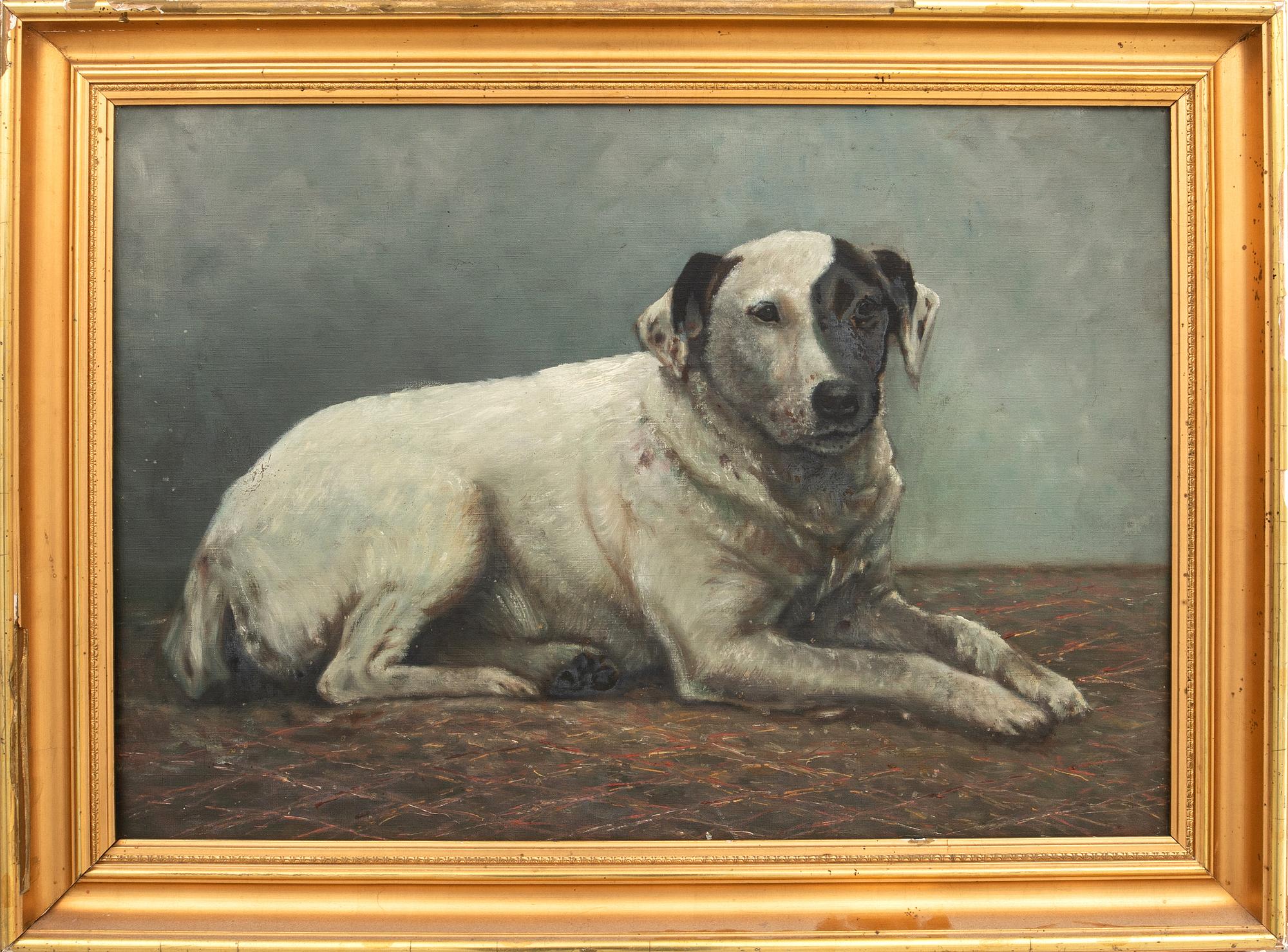Okänd konstnär 1900-tal, Vilande hund.