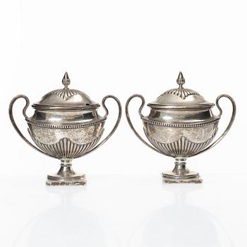 Sockerskålar, ett par, silver, GAB, 1909.