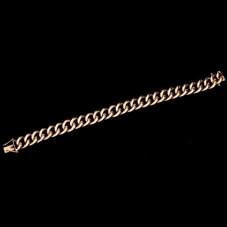 ARMBAND, guld 14 k, Westerback, Helsingfors 1963. Vikt 22,6 g.