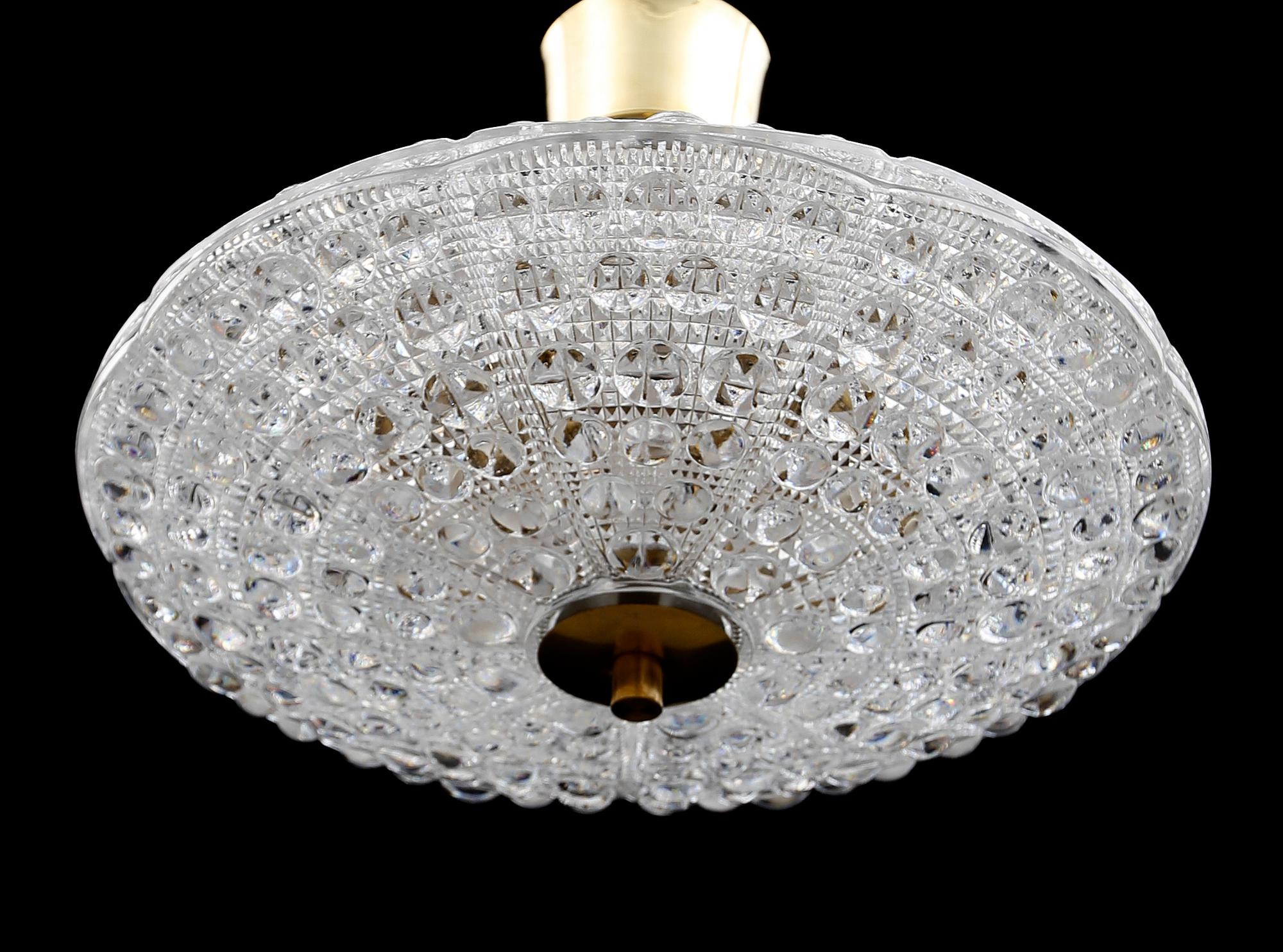 TAKLAMPA, Carl Fagerlund, Orrefors, 1900-talets andra hälft. Höjd ca 33 cm.